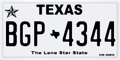 TX license plate BGP4344