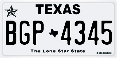 TX license plate BGP4345