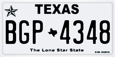 TX license plate BGP4348
