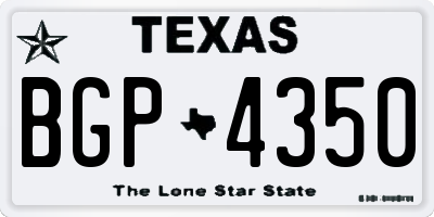 TX license plate BGP4350