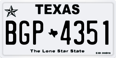 TX license plate BGP4351