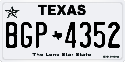TX license plate BGP4352