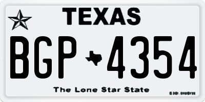 TX license plate BGP4354