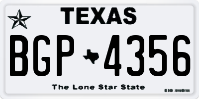 TX license plate BGP4356