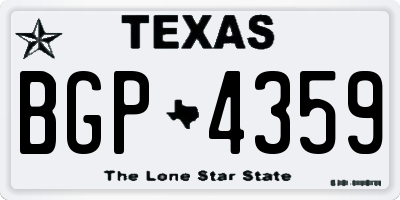 TX license plate BGP4359