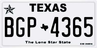 TX license plate BGP4365