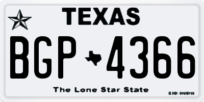 TX license plate BGP4366