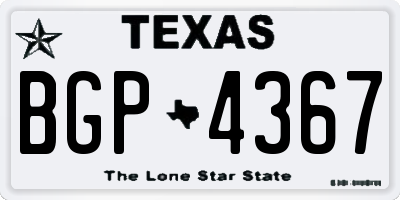TX license plate BGP4367