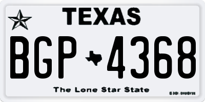 TX license plate BGP4368