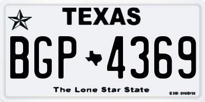 TX license plate BGP4369