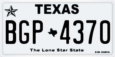 TX license plate BGP4370