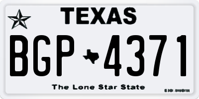 TX license plate BGP4371