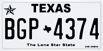 TX license plate BGP4374