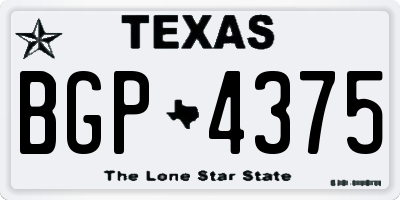 TX license plate BGP4375