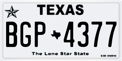 TX license plate BGP4377