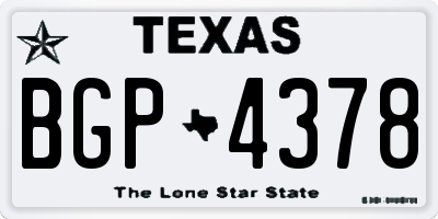 TX license plate BGP4378