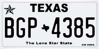 TX license plate BGP4385