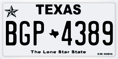 TX license plate BGP4389