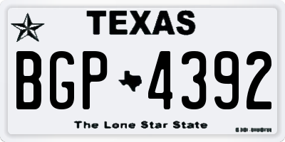 TX license plate BGP4392