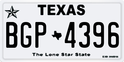 TX license plate BGP4396