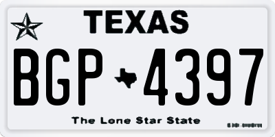 TX license plate BGP4397