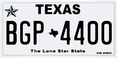 TX license plate BGP4400