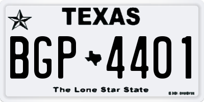 TX license plate BGP4401