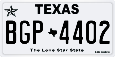 TX license plate BGP4402