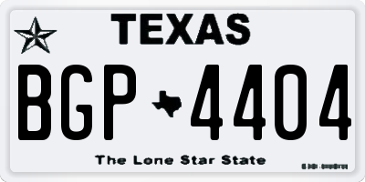 TX license plate BGP4404