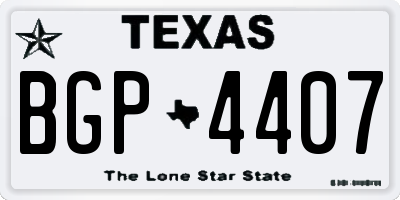 TX license plate BGP4407