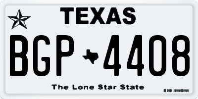 TX license plate BGP4408
