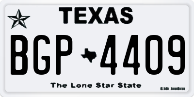 TX license plate BGP4409