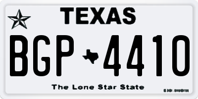 TX license plate BGP4410