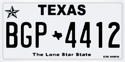 TX license plate BGP4412
