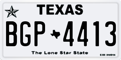 TX license plate BGP4413