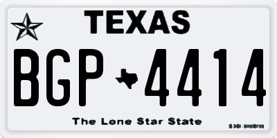 TX license plate BGP4414