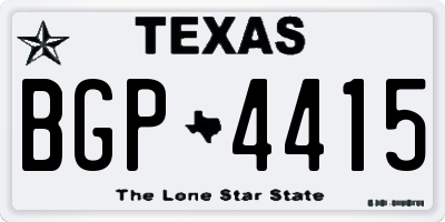 TX license plate BGP4415
