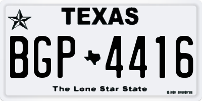 TX license plate BGP4416