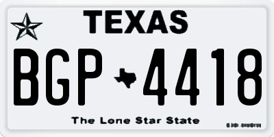 TX license plate BGP4418