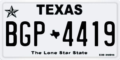 TX license plate BGP4419