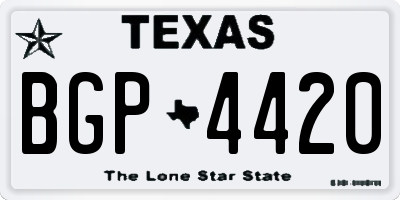 TX license plate BGP4420