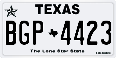 TX license plate BGP4423