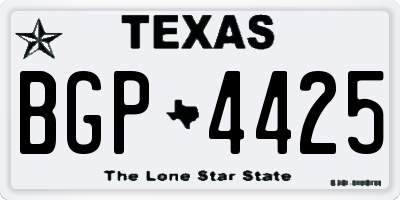 TX license plate BGP4425
