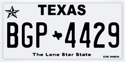 TX license plate BGP4429