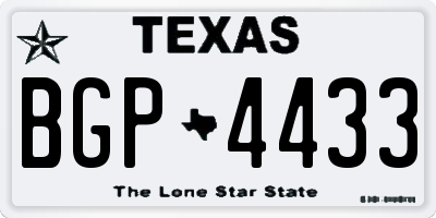 TX license plate BGP4433