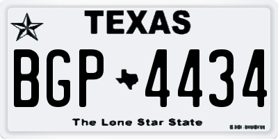 TX license plate BGP4434