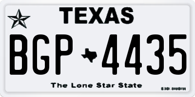 TX license plate BGP4435