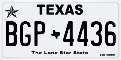 TX license plate BGP4436