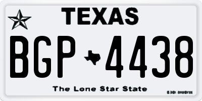TX license plate BGP4438