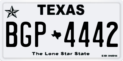 TX license plate BGP4442
